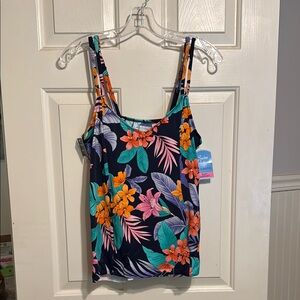 Swim Solutions Hi Low Tankini Top - 12